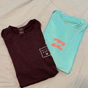 Billabong Black and Aqua Sun Shirt/Rash Guard Bundle